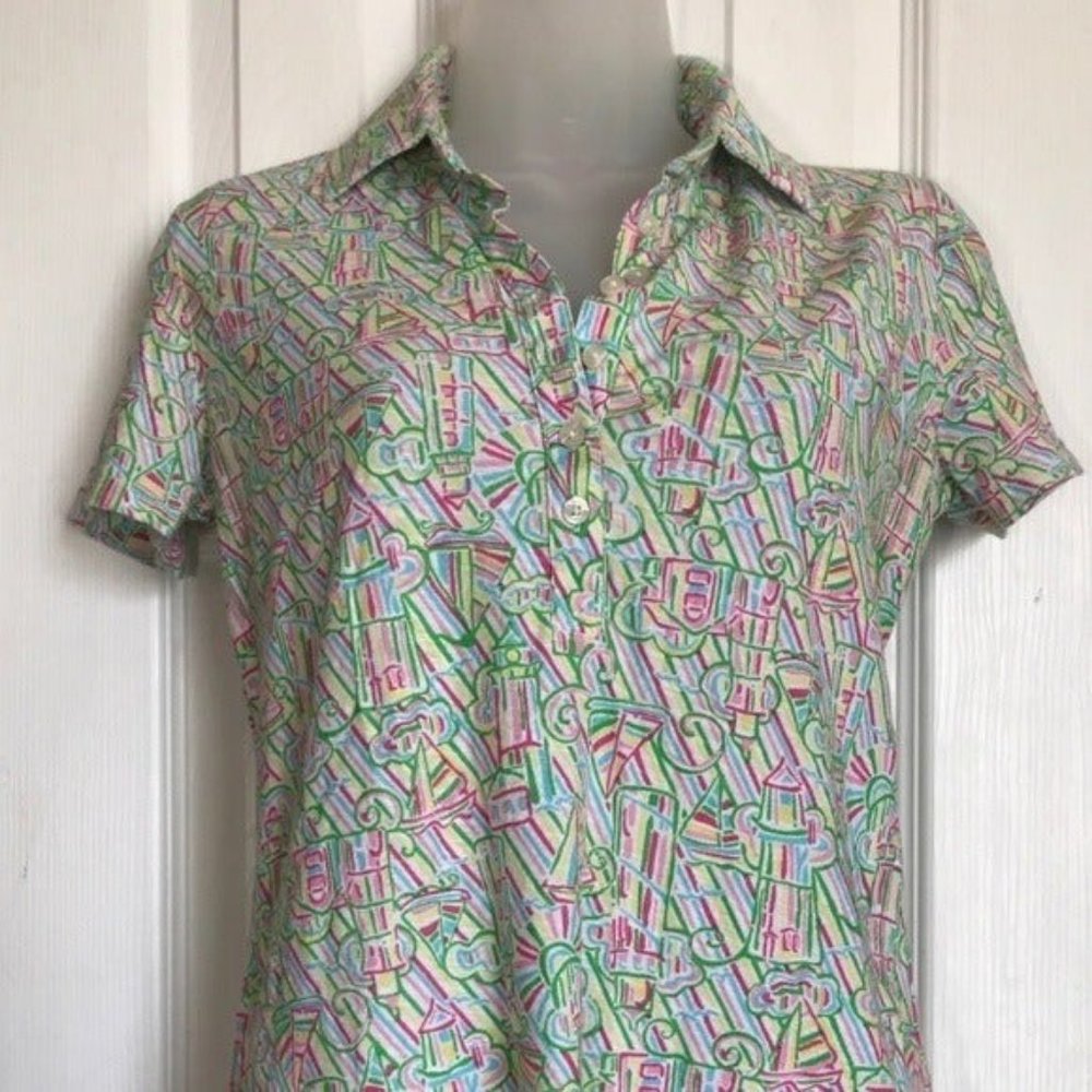 Lily Pulitzer button down short sleeve b